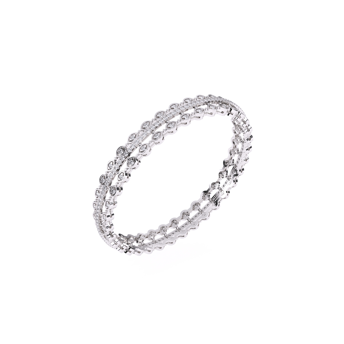 Round Brilliant Cut Lab Grown Diamond Bangle